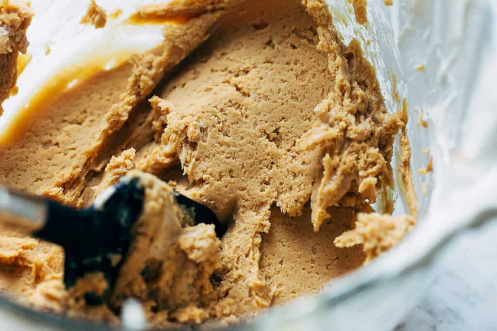 process shot of peanut butter pie filling