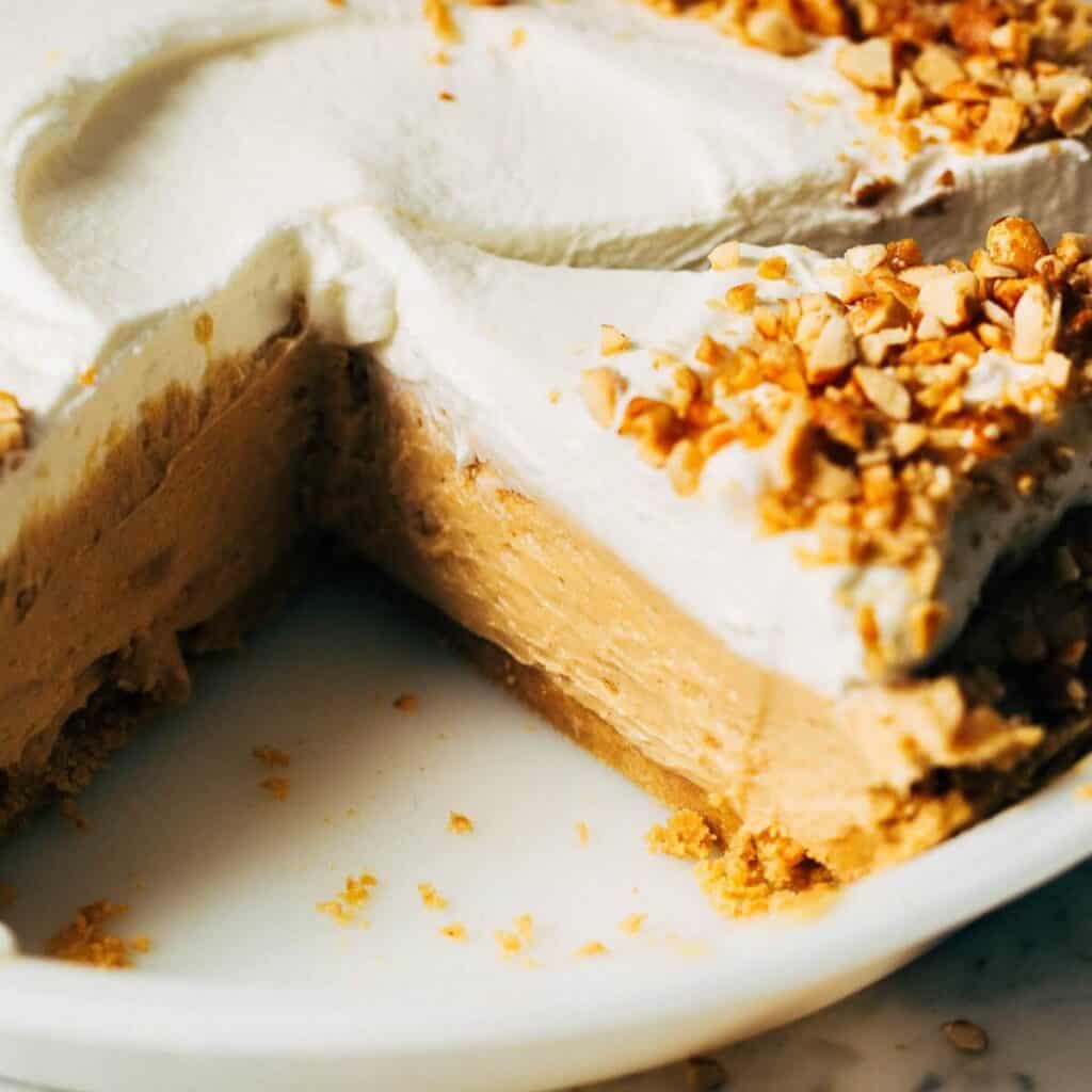 inside a no bake peanut butter pie