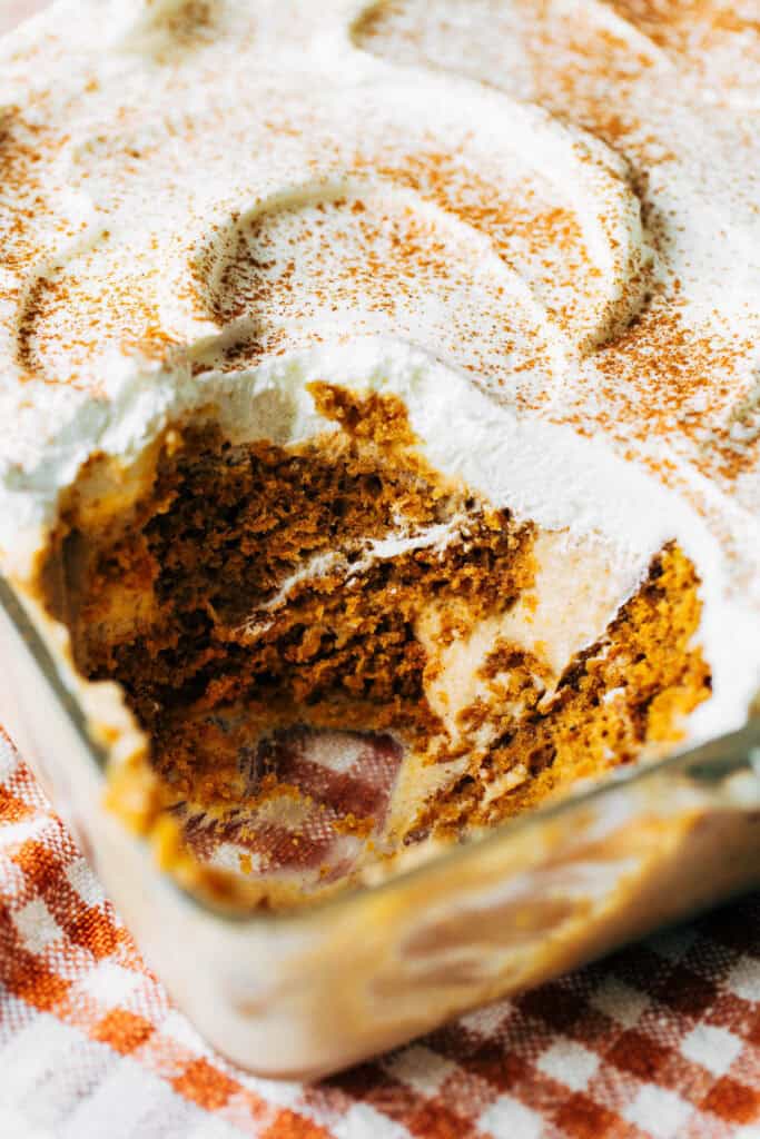 inside pumpkin bread pudding