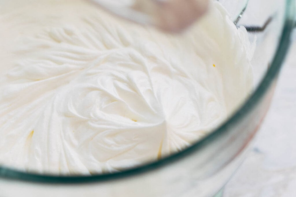 process shot of whipped cream