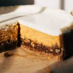 inside pumpkin pecan pie cheesecake
