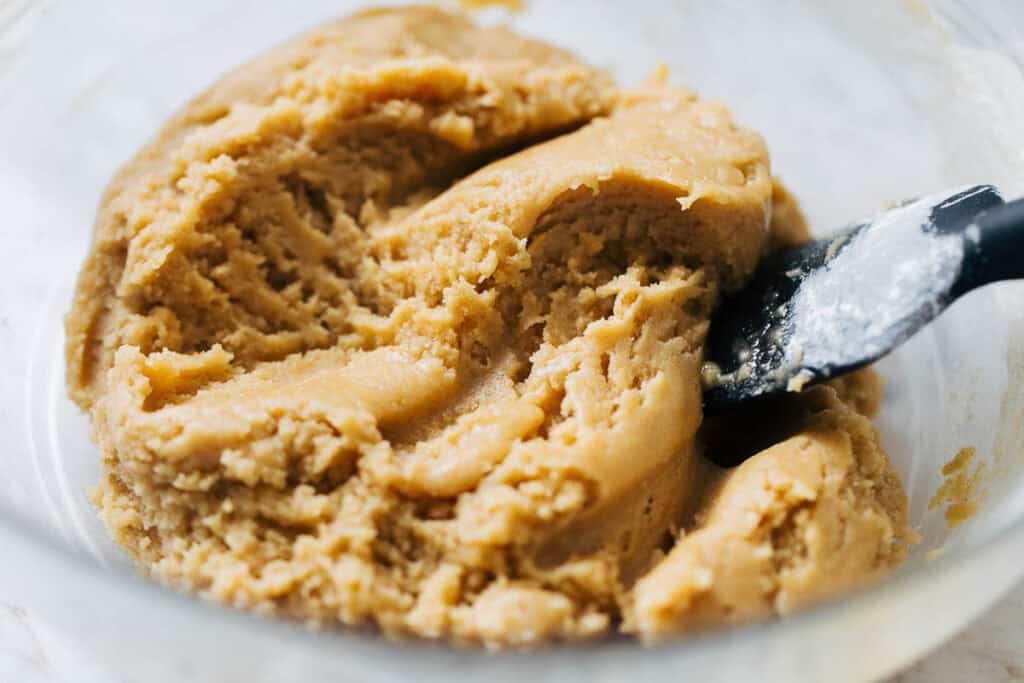 process shot mixing snickerdoodle cookie dough