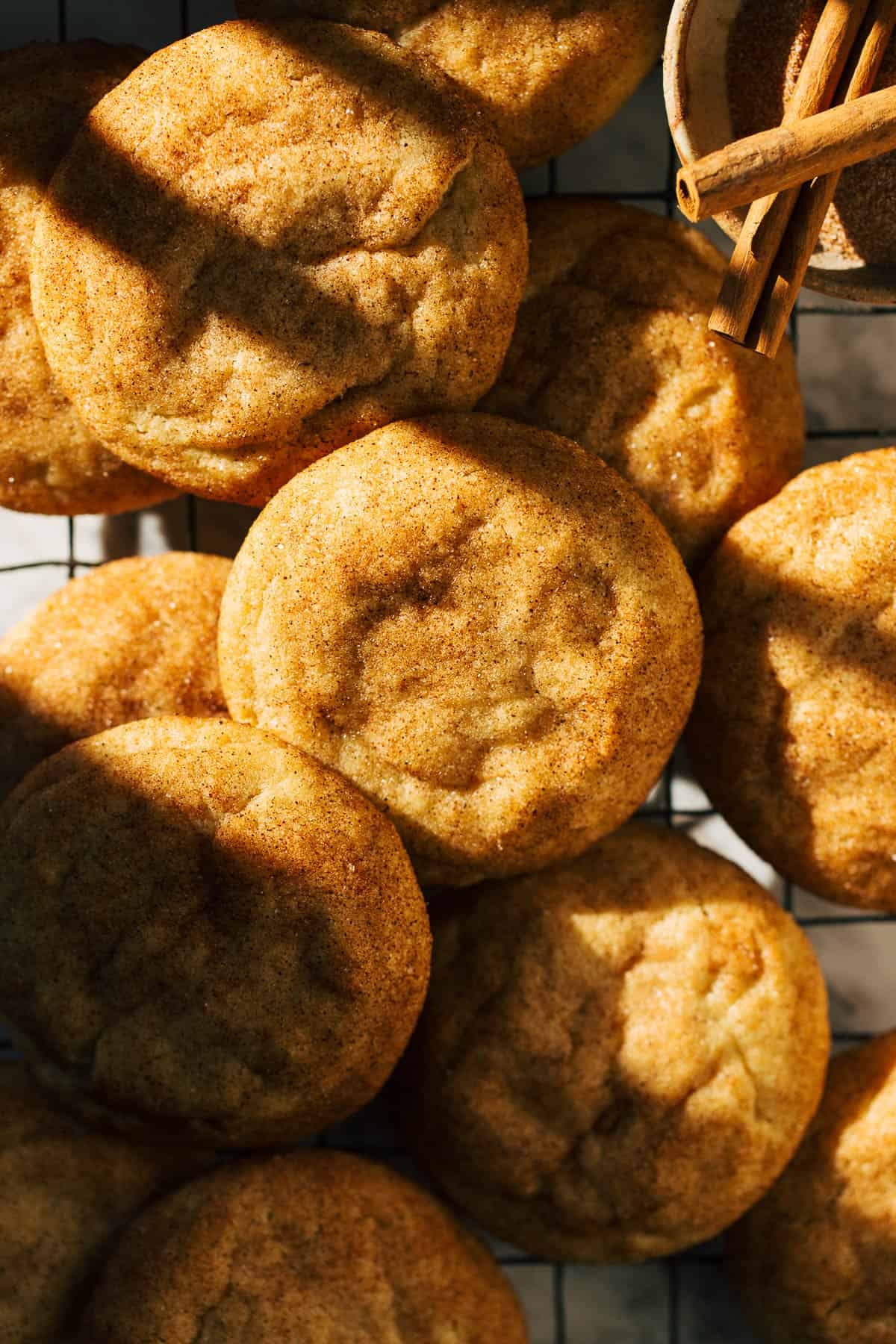 close up on snickerdoodles