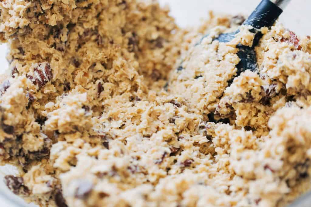 process shot mixing cowboy cookie dough