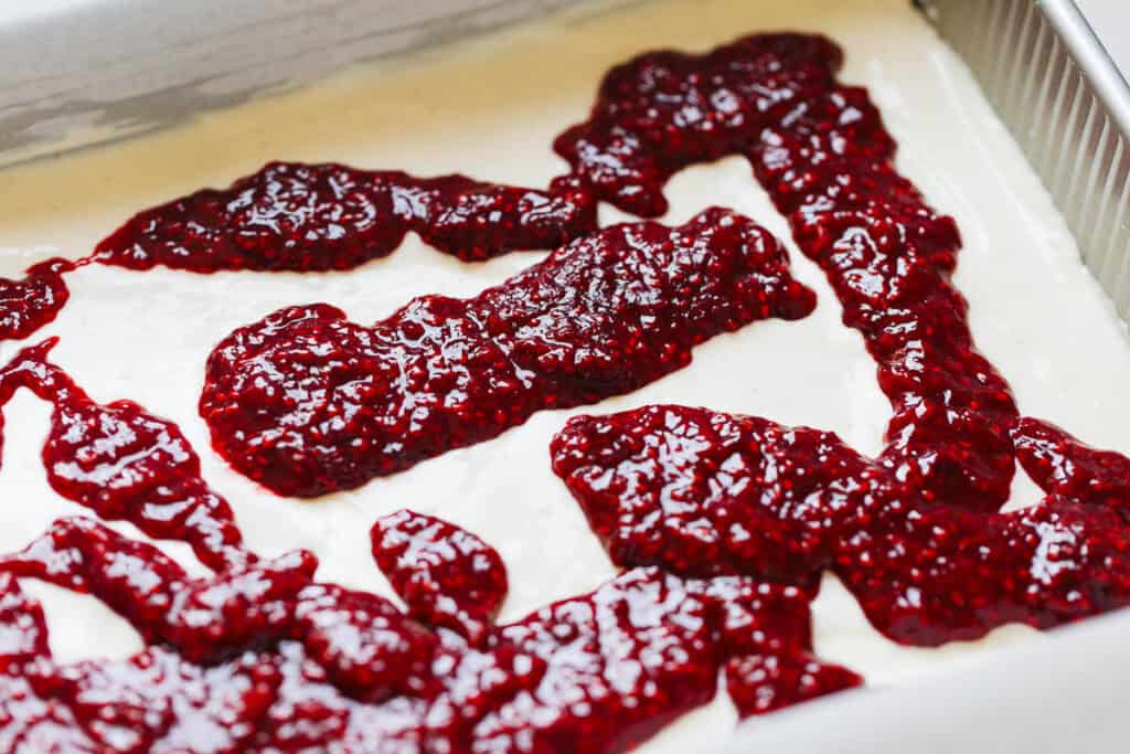 process shot layering raspberry jam