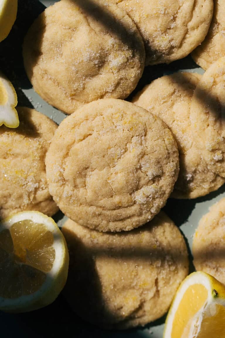 overhead shot of lemon sugar cookies