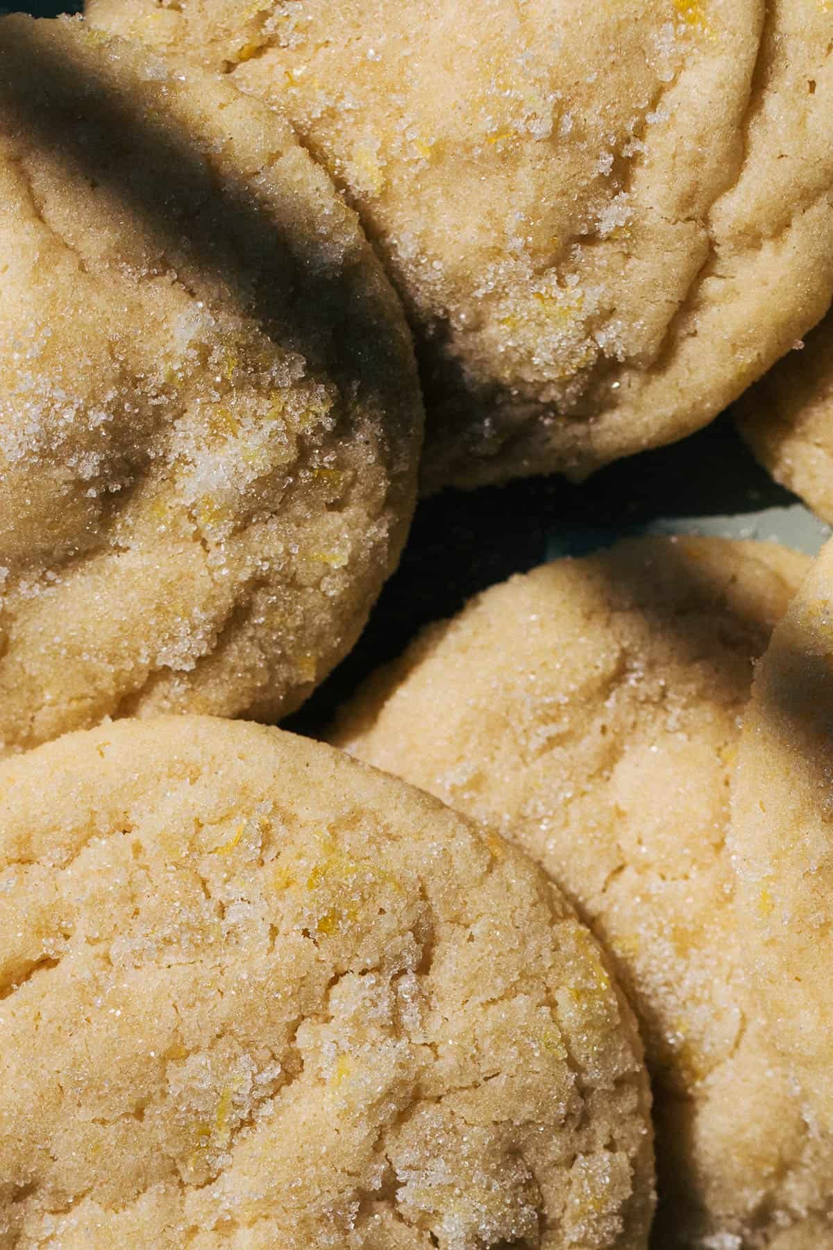 close up on lemon sugar cookies