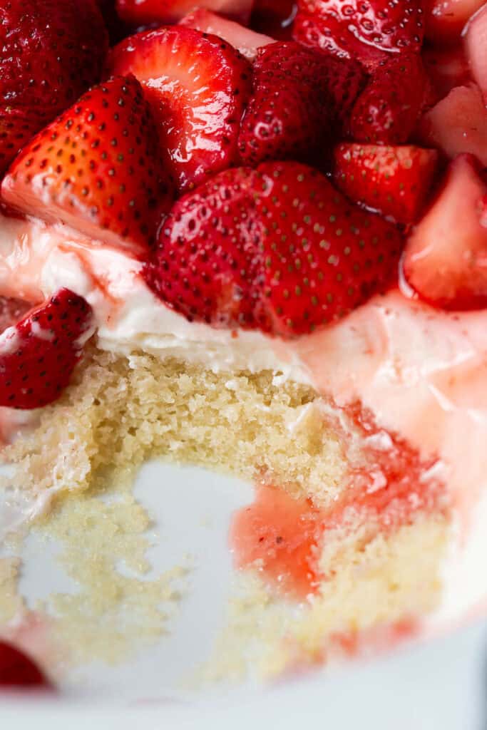 inside a strawberry shortcake cake
