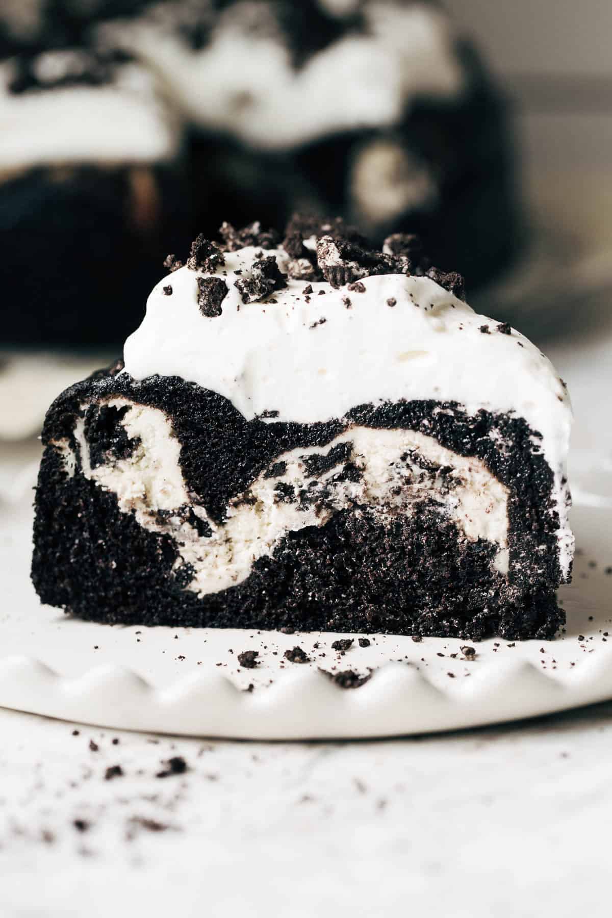 inside a cookies and cream cake