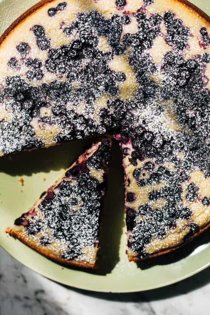 overhead shot of lemon yogurt cake