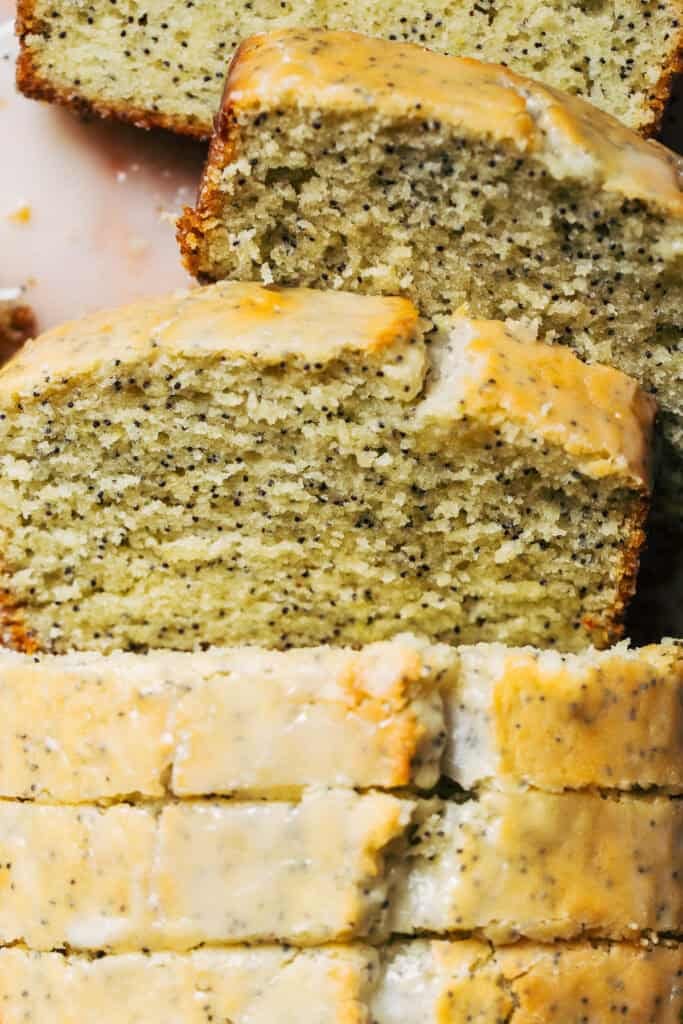 slice of lemon poppy seed bread