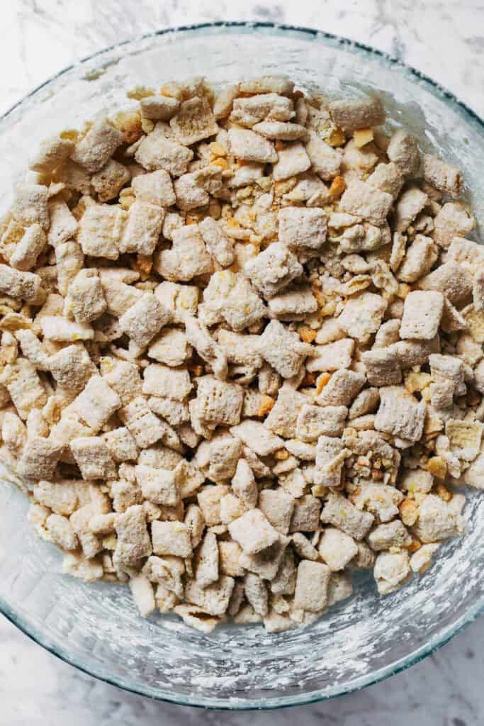 bowl of lemon puppy chow