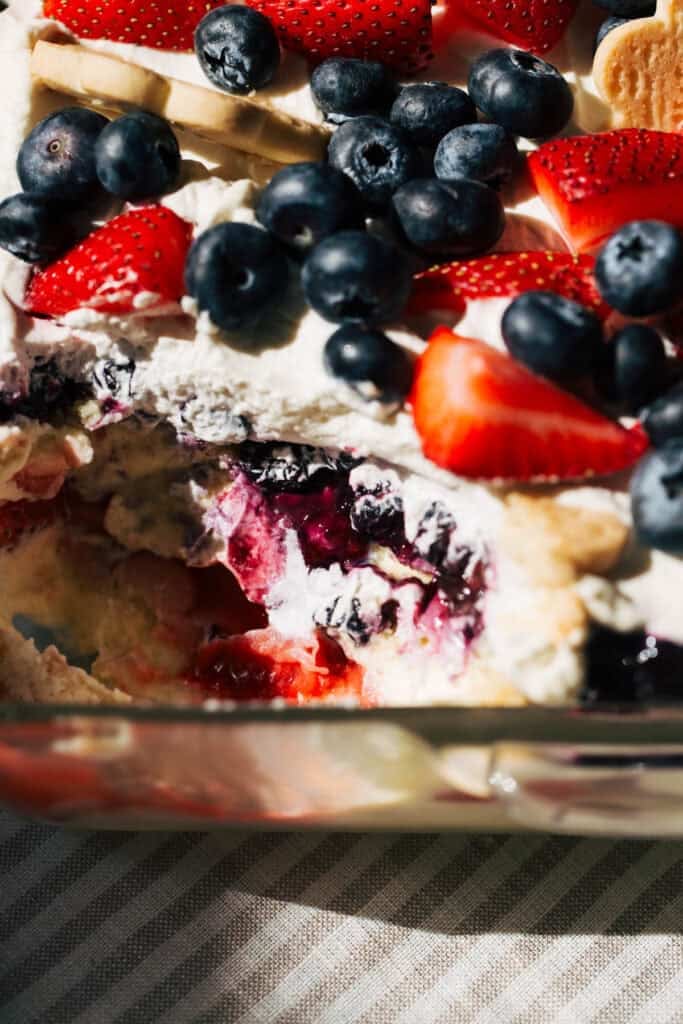 inside berry chantilly cake pudding