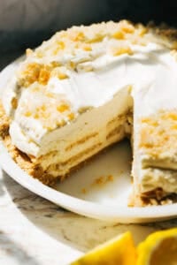 inside no bake lemon cookie pie