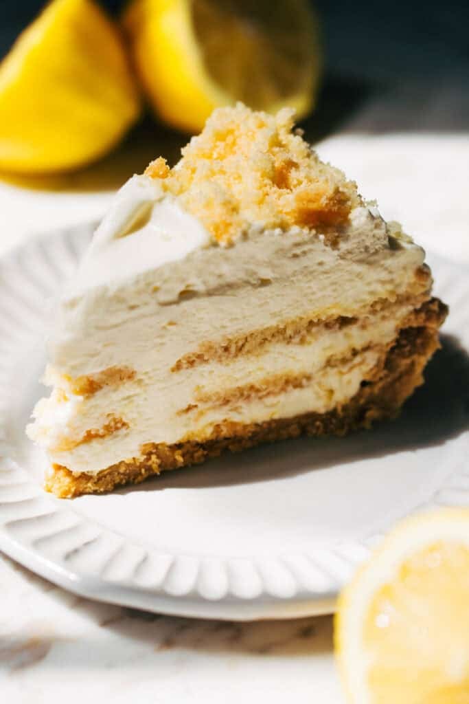 slice of lemon cookie pie