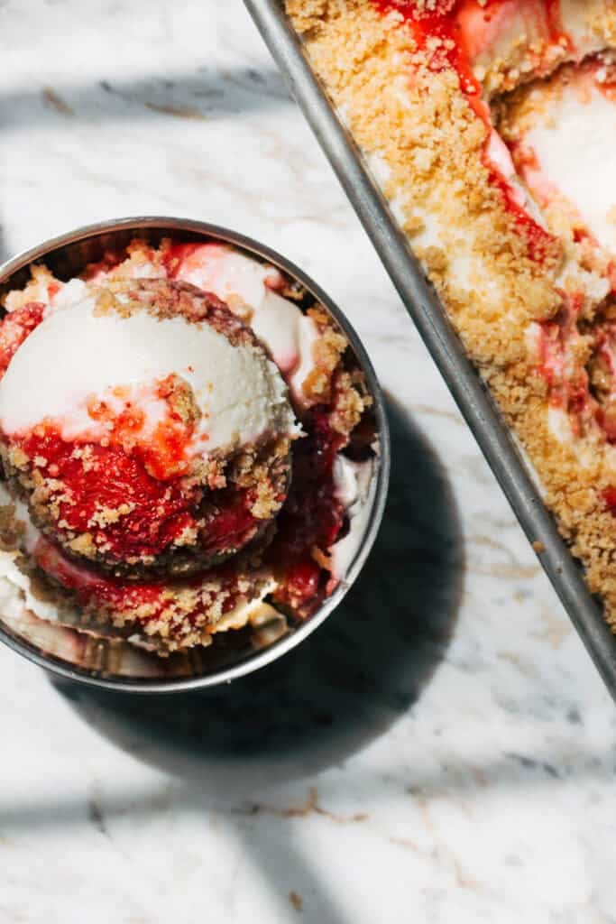 scoop of no bake cheesecake