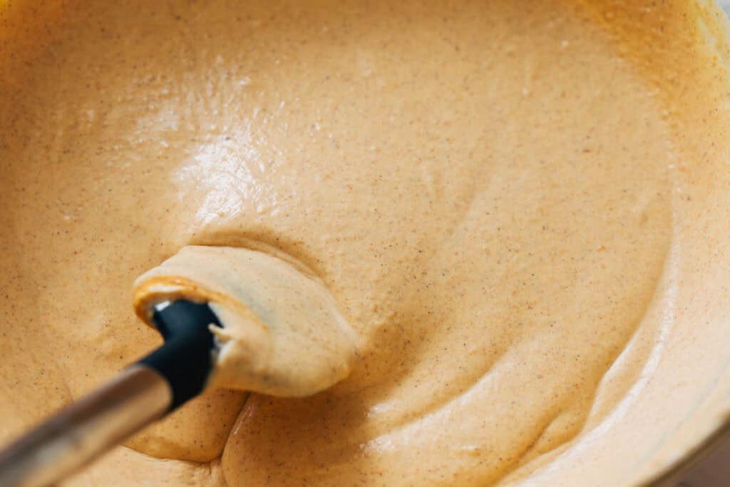 process shot mixing pumpkin ice cream