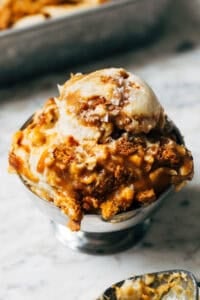scoop of salted caramel cheesecake
