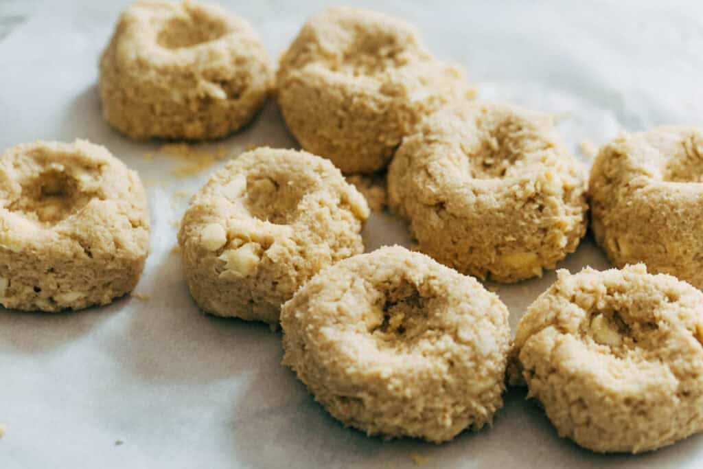 shaped crumb cake muffin top dough