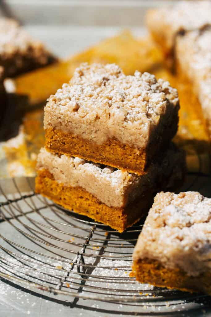 pumpkin coffee cake slices
