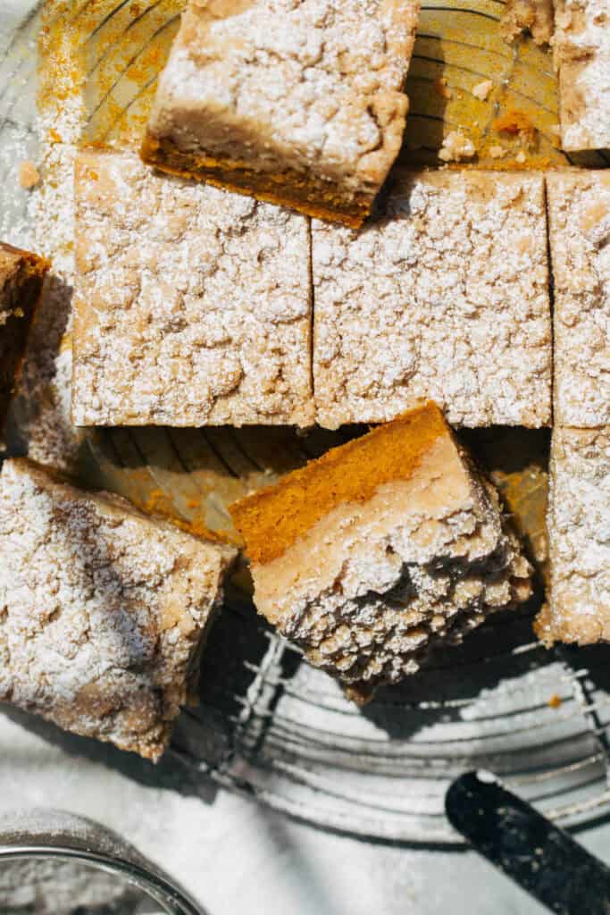 sliced pumpkin coffee cake